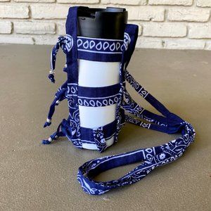 Free People Bandana Water Bottle Sling Festival Holder Crossbody